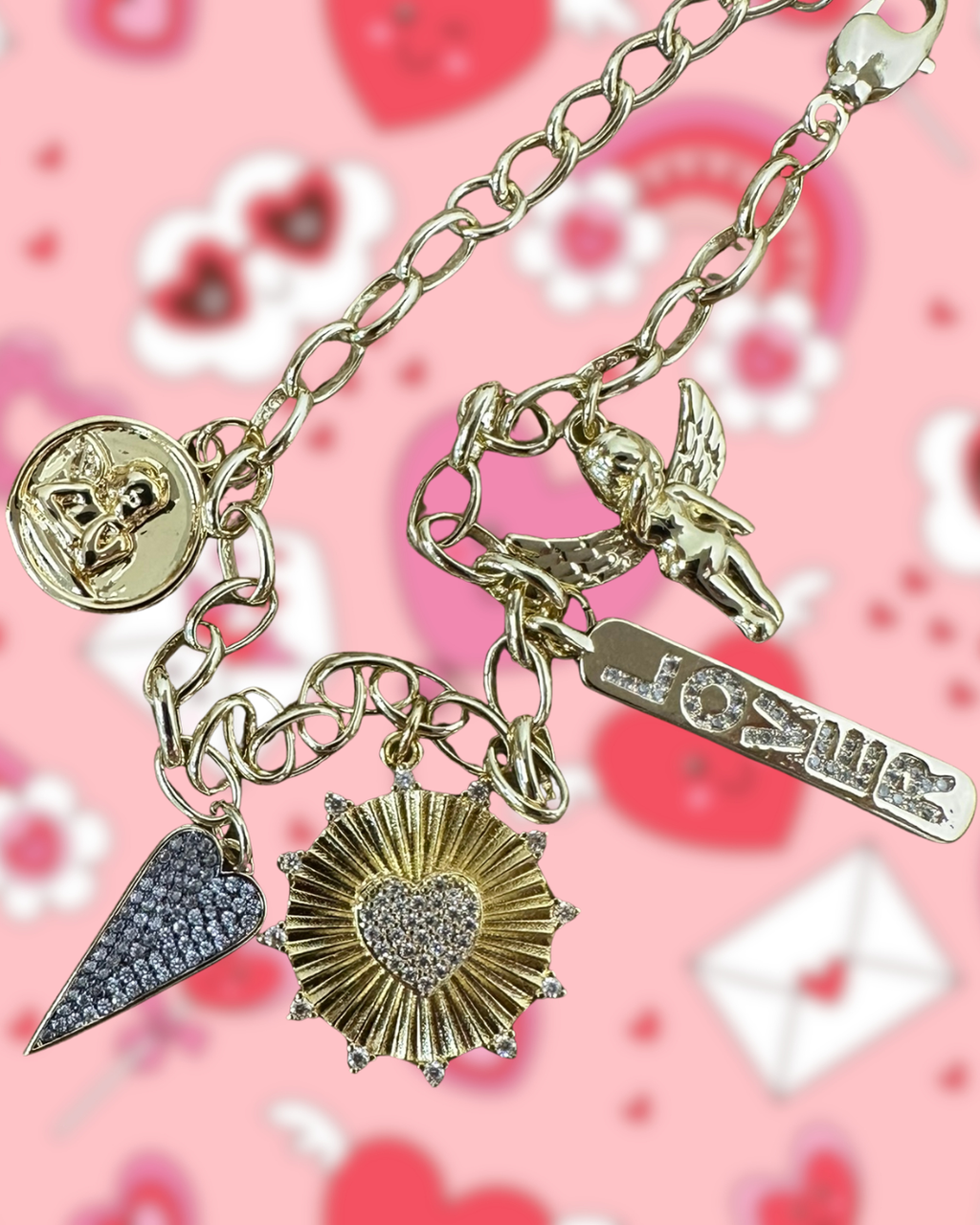 Cupid Energy Gold Plated Charm Bracelet