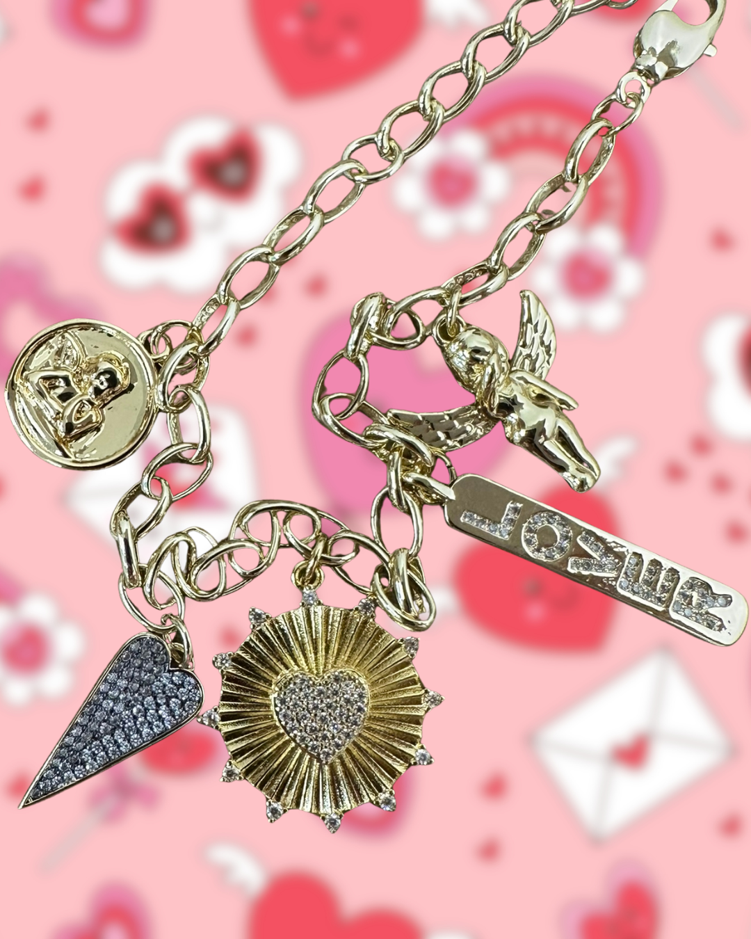 Cupid Energy Gold Plated Charm Bracelet