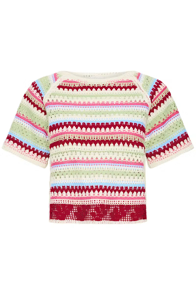 Multicolor Striped Crochet Top