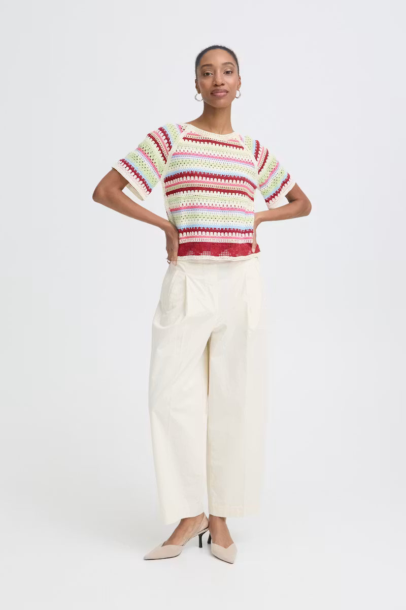 Multicolor Striped Crochet Top