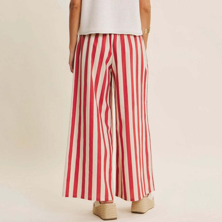 Red & Cream Striped Pants