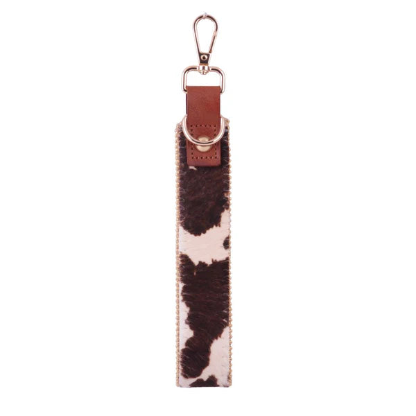 Cow Print Leather Suede Wrist Strap