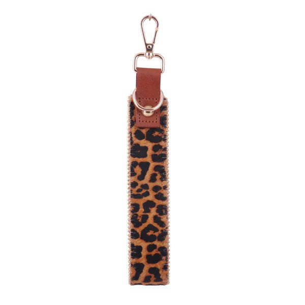 Leopard Print Leather Suede Wrist Strap