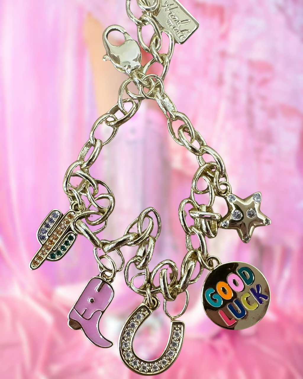 Lucky Cowgirl Gold Plated Charm Bracelet