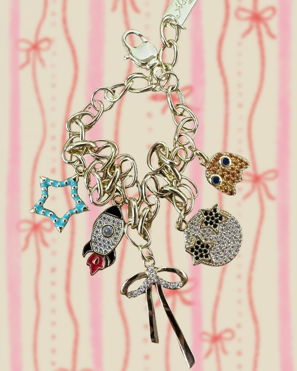 Starry Eyed Gold Plated Charm Bracelet