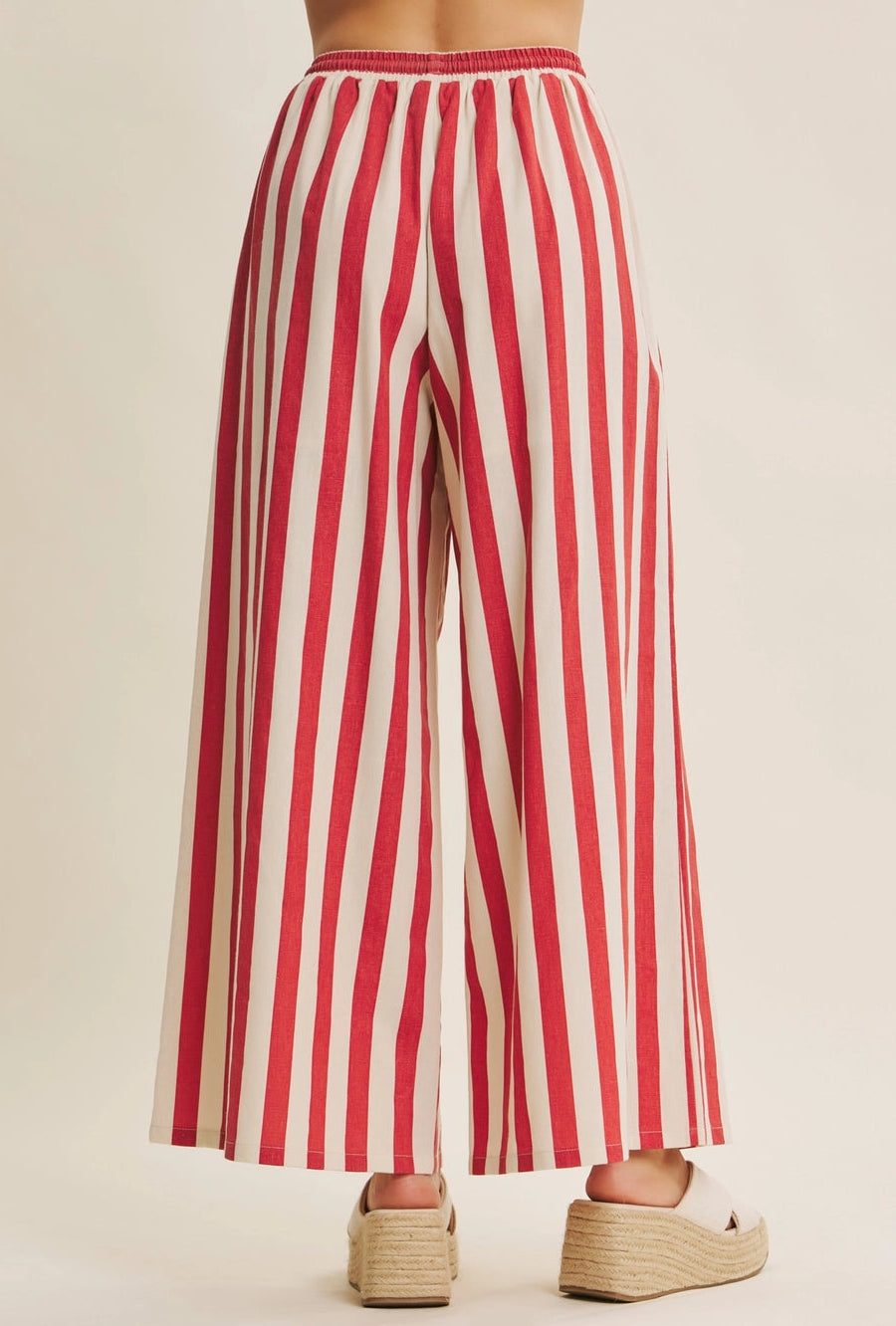 Red & Cream Striped Pants