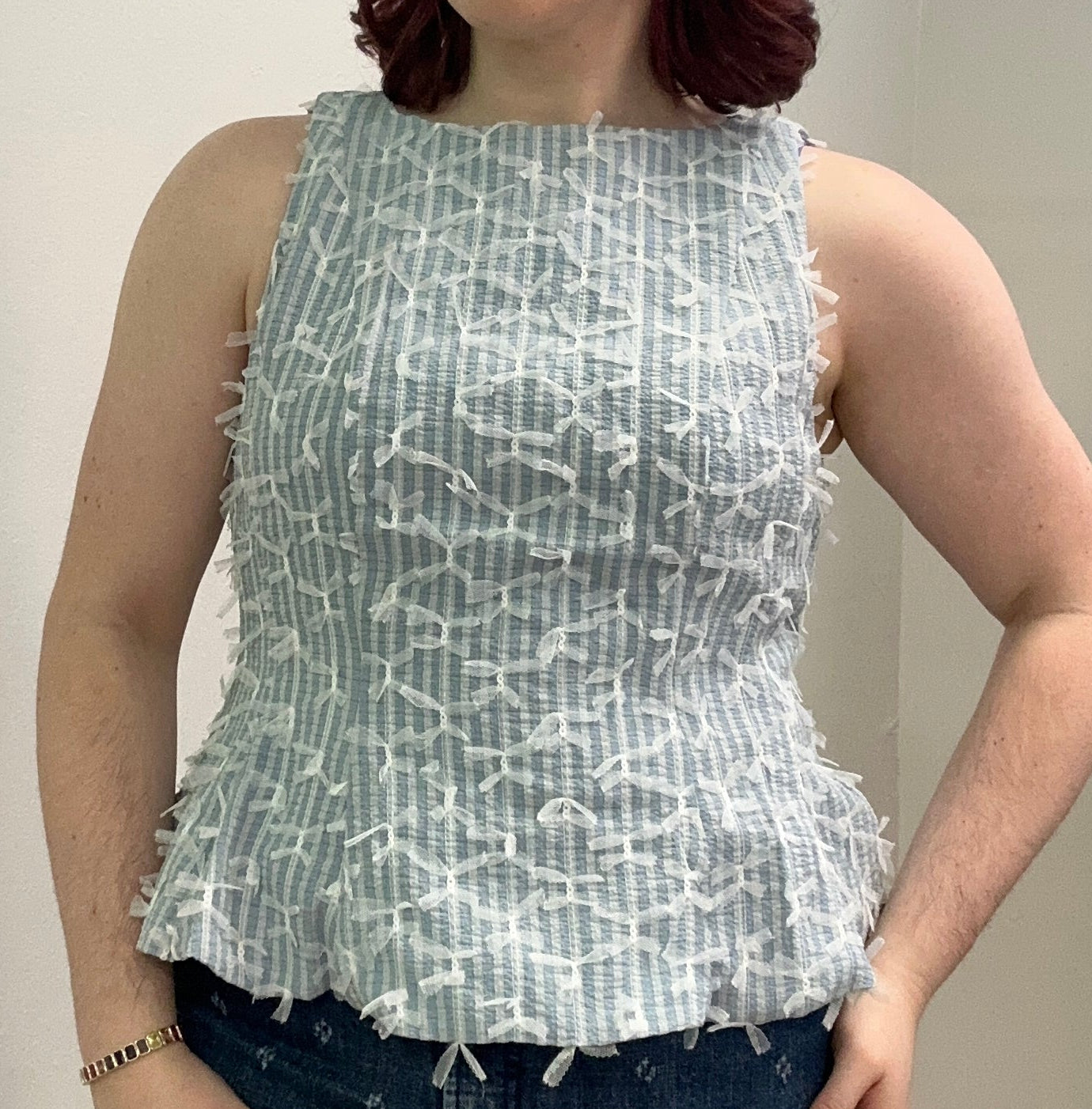 Seafoam Textured Peplum Top