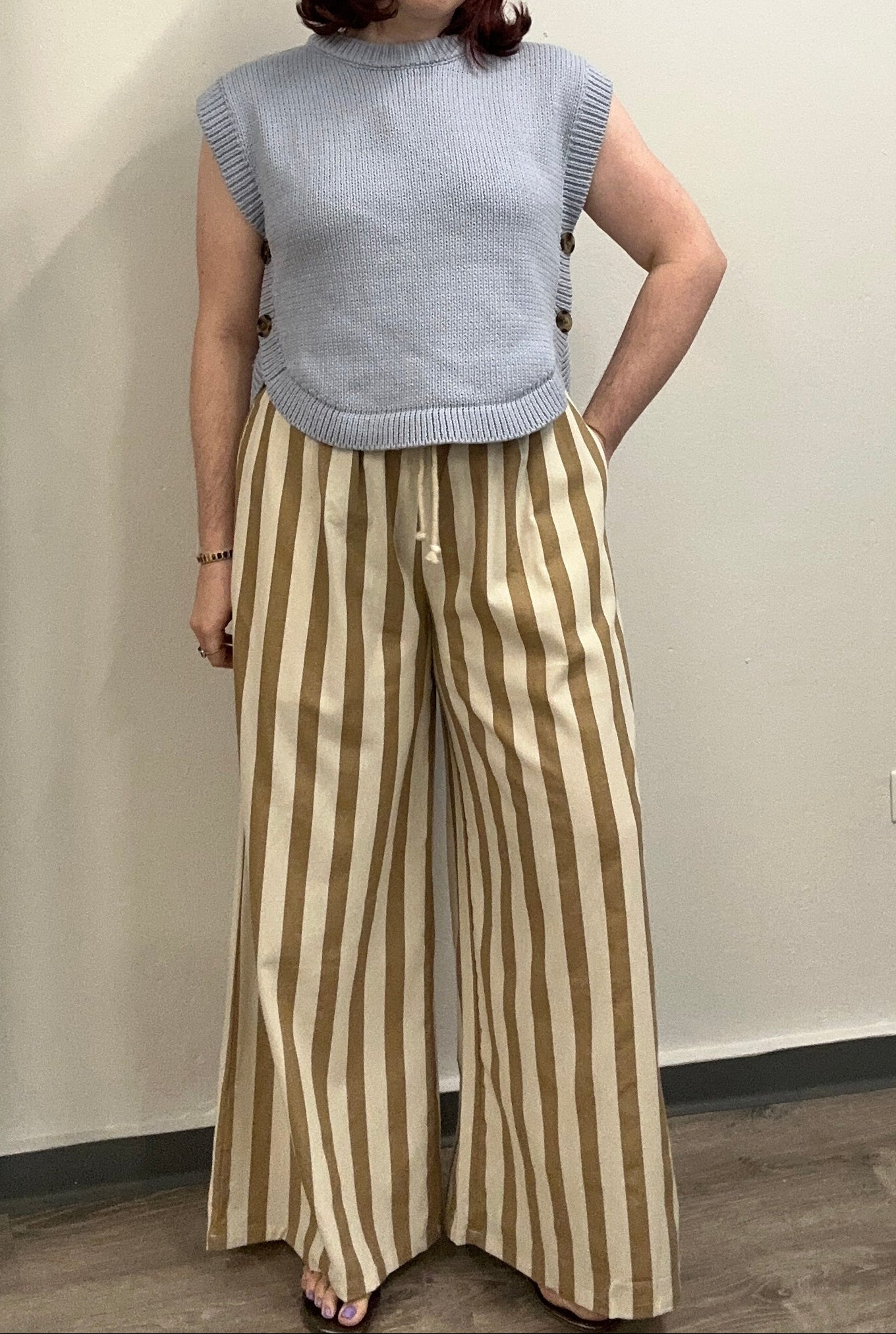 Sand & Cream  Striped Pants
