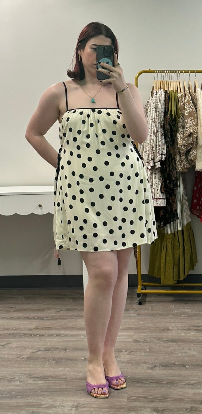 Cream Polka Dot Mini Dress