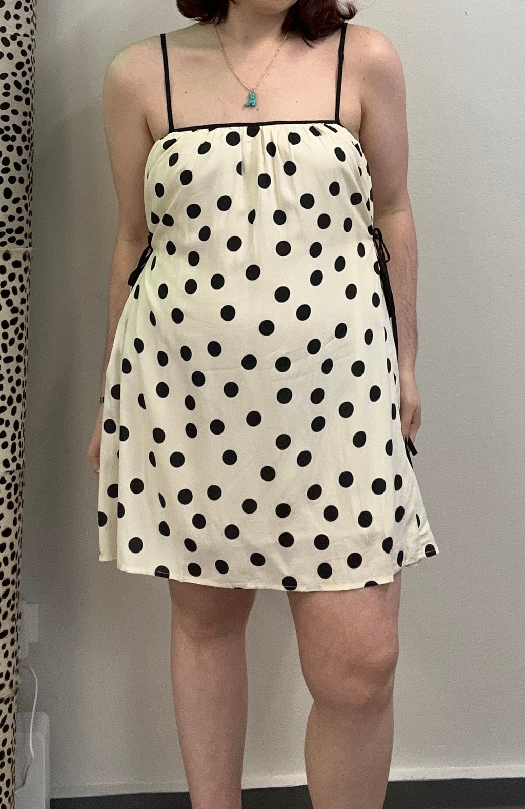 Cream Polka Dot Mini Dress
