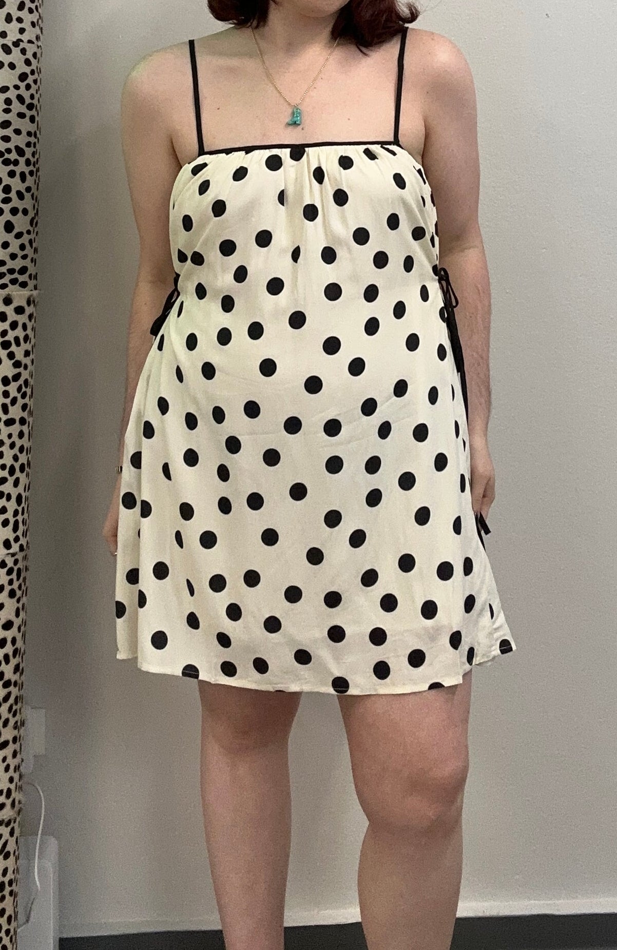 Cream Polka Dot Mini Dress