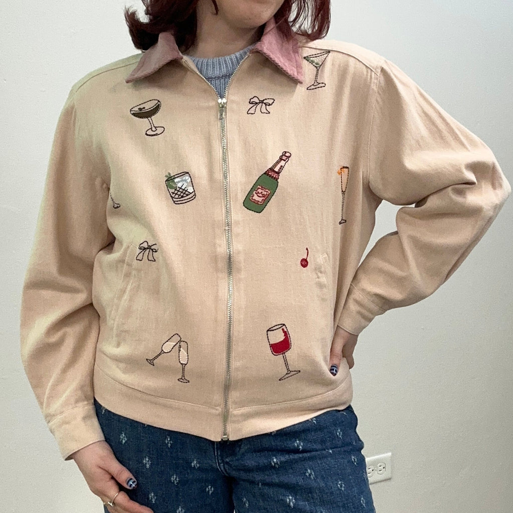 Happy Hour Embroidered Mauve Jacket