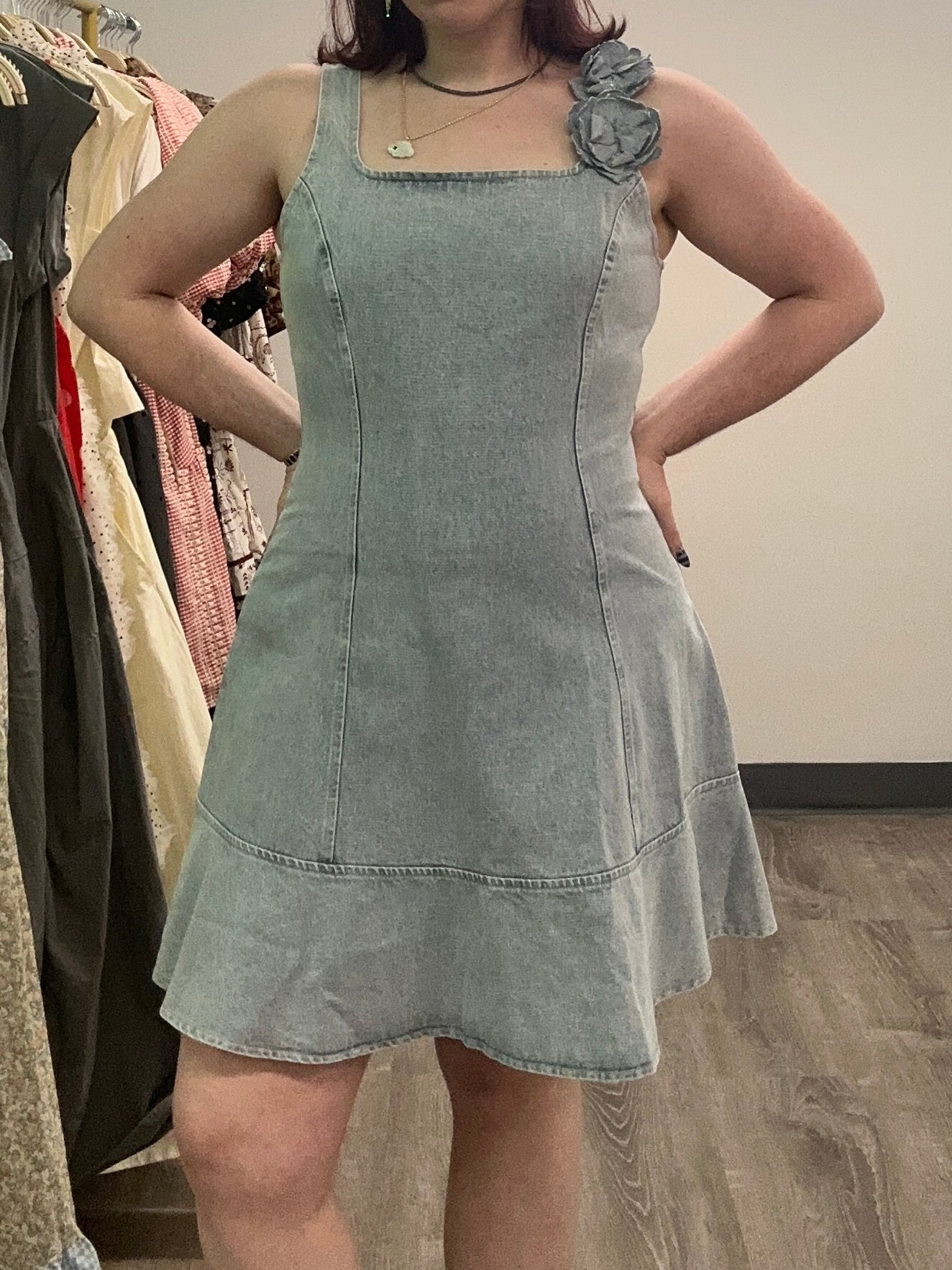 The Rosette Denim Dress