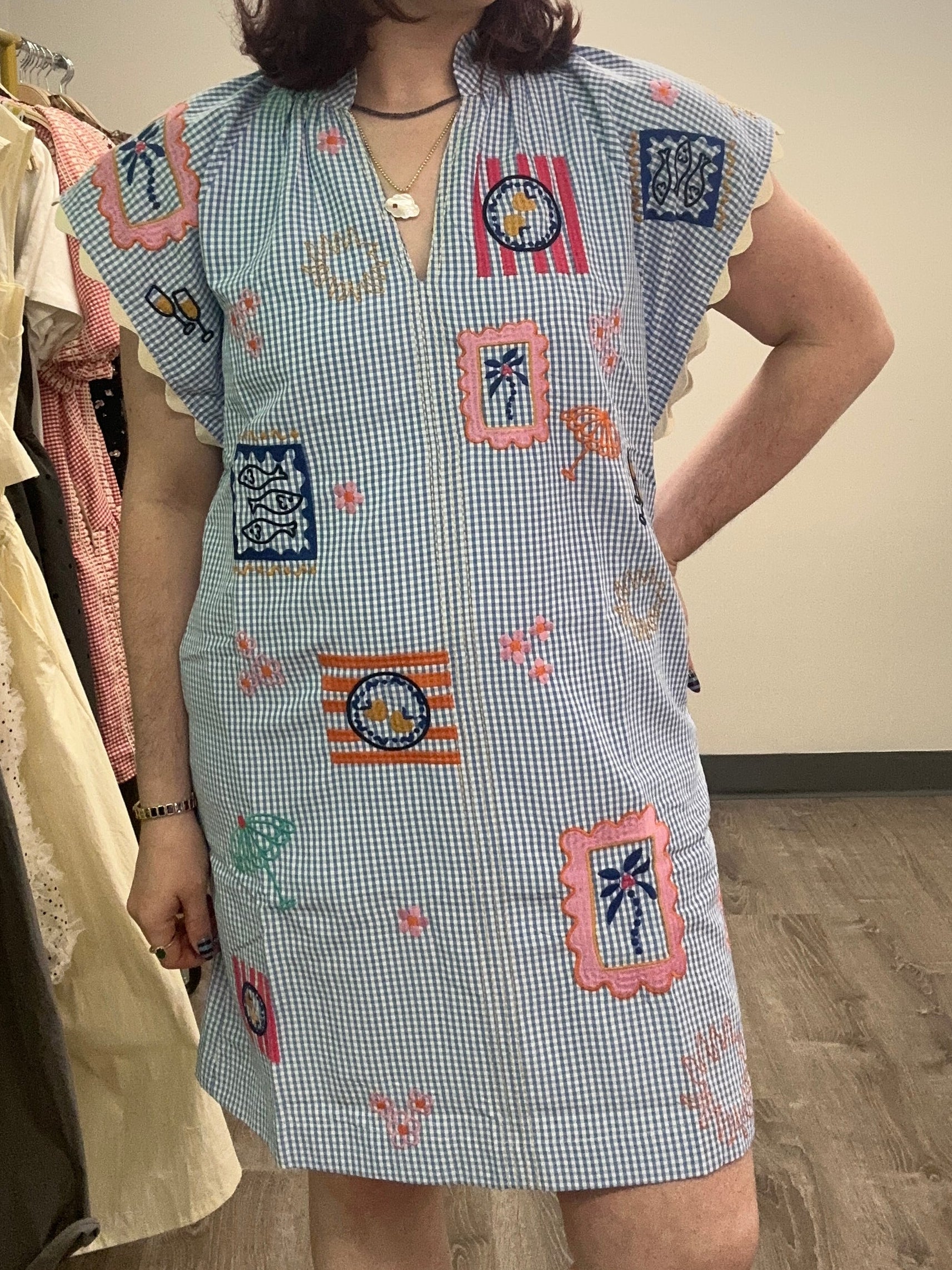 Stamps Gingham Dress