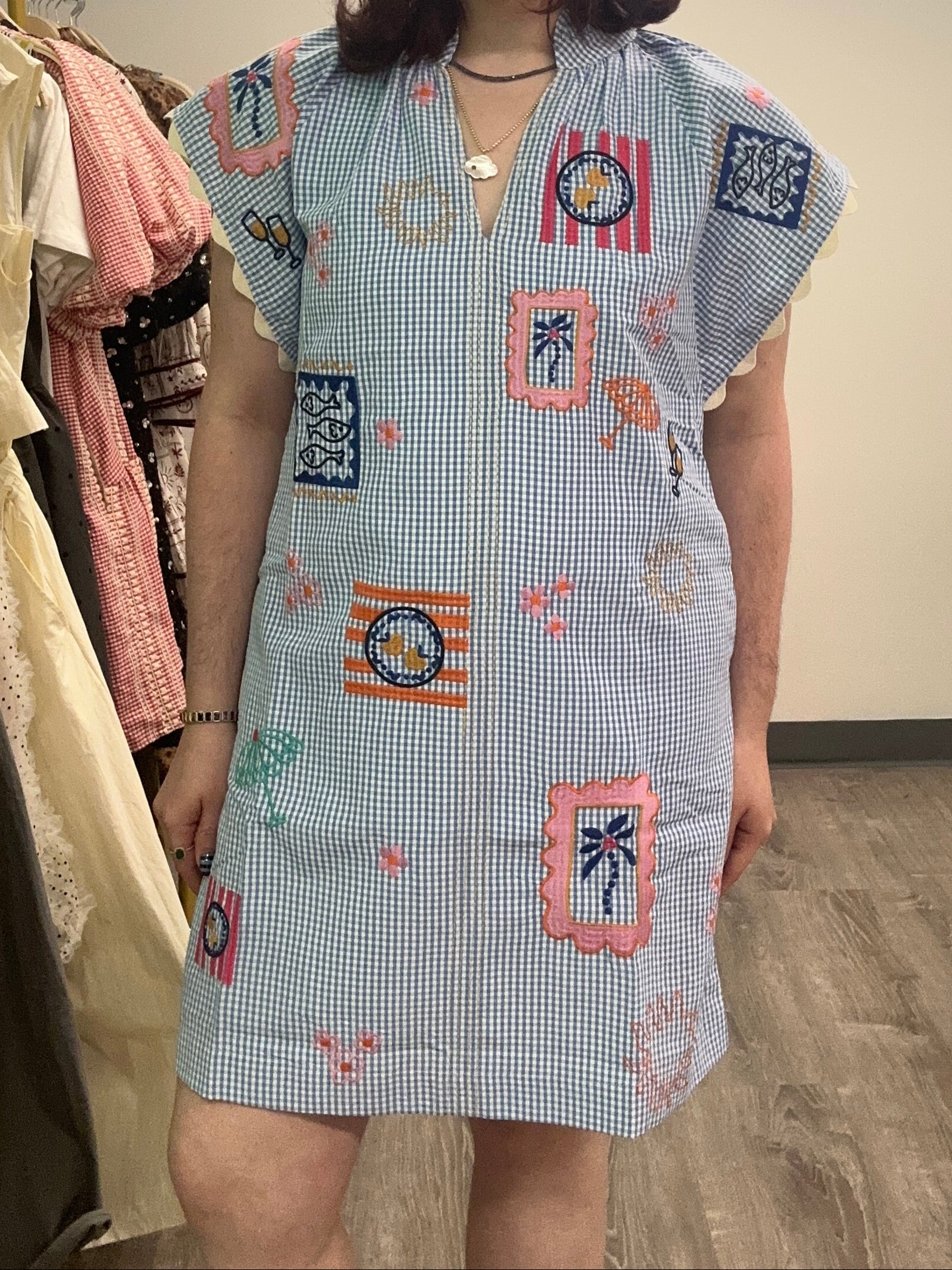 Stamps Gingham Dress