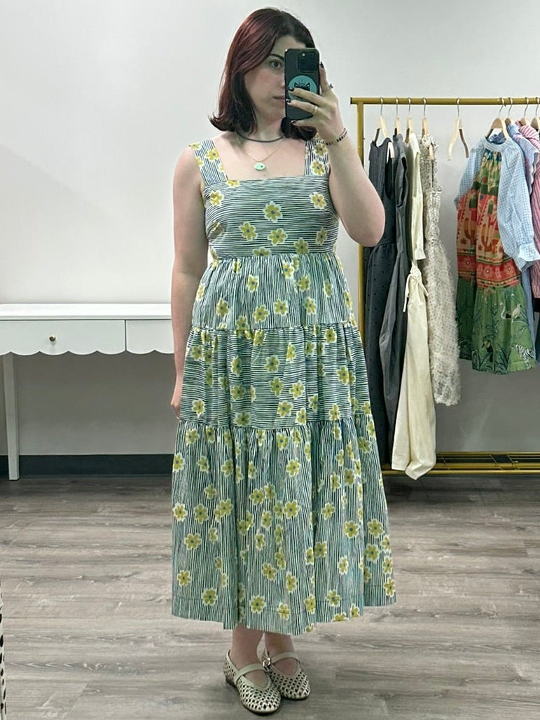 Daisy Striped Midi Dress