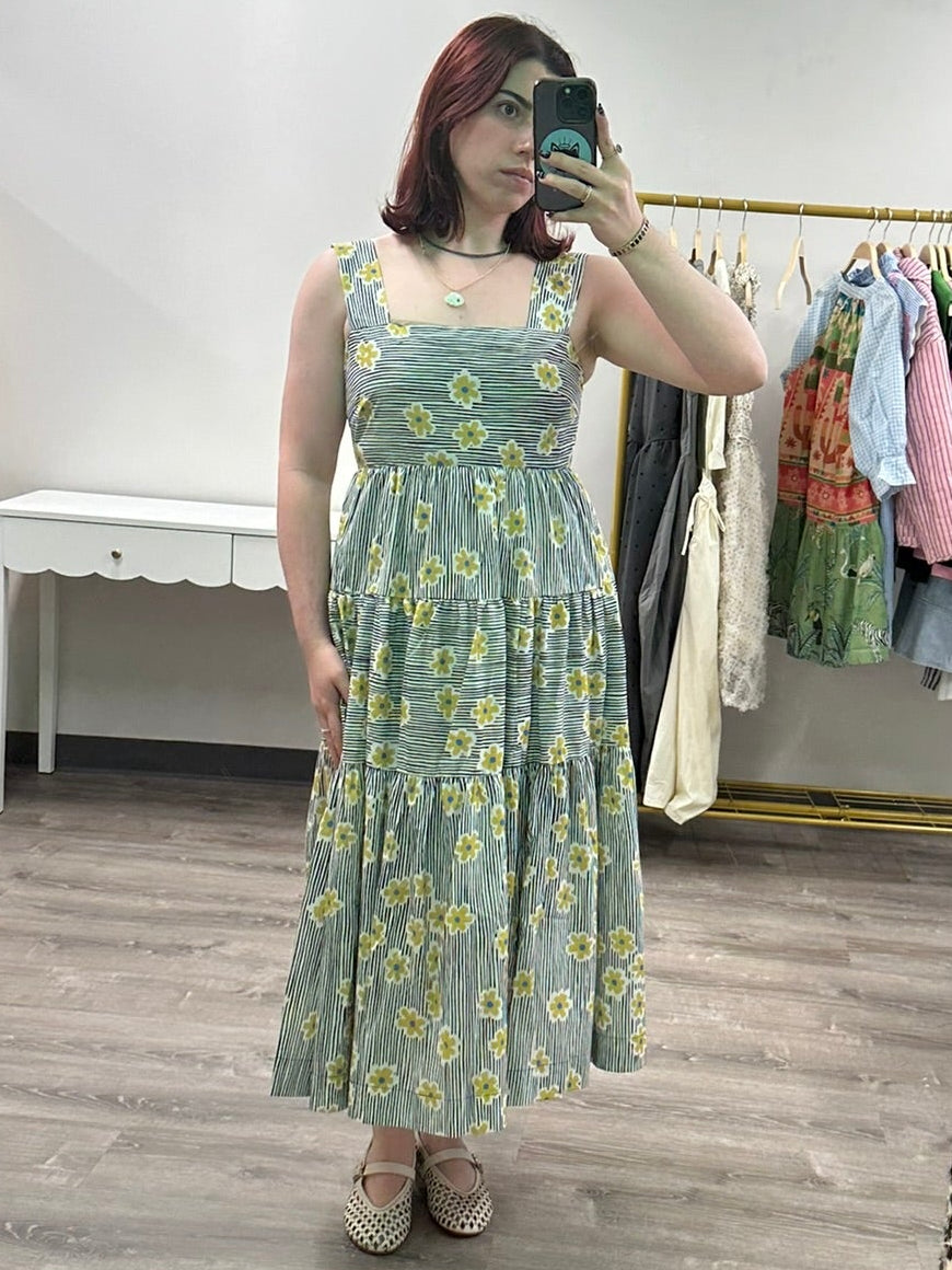 Daisy Striped Midi Dress