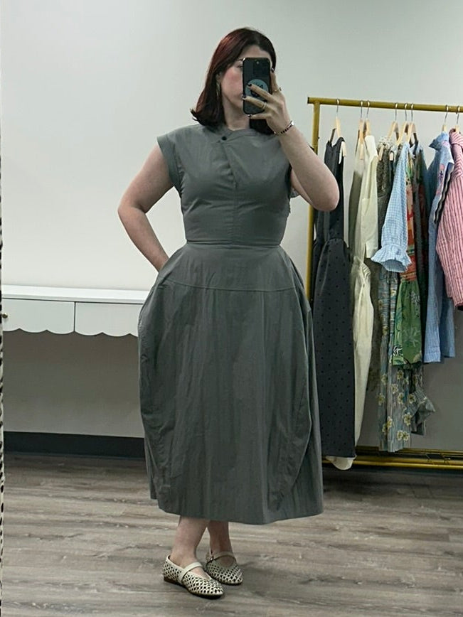 The Slate Asymmetrical Midi Dress
