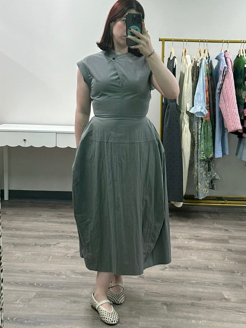 The Slate Asymmetrical Midi Dress