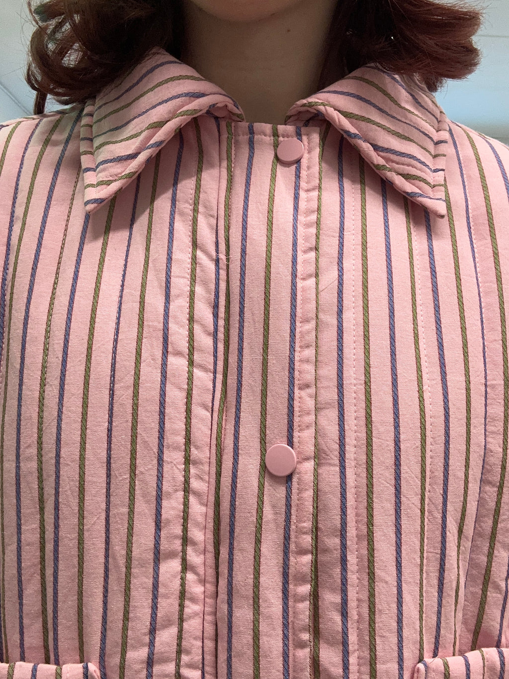Pink Multi Striped Quilted Jacket