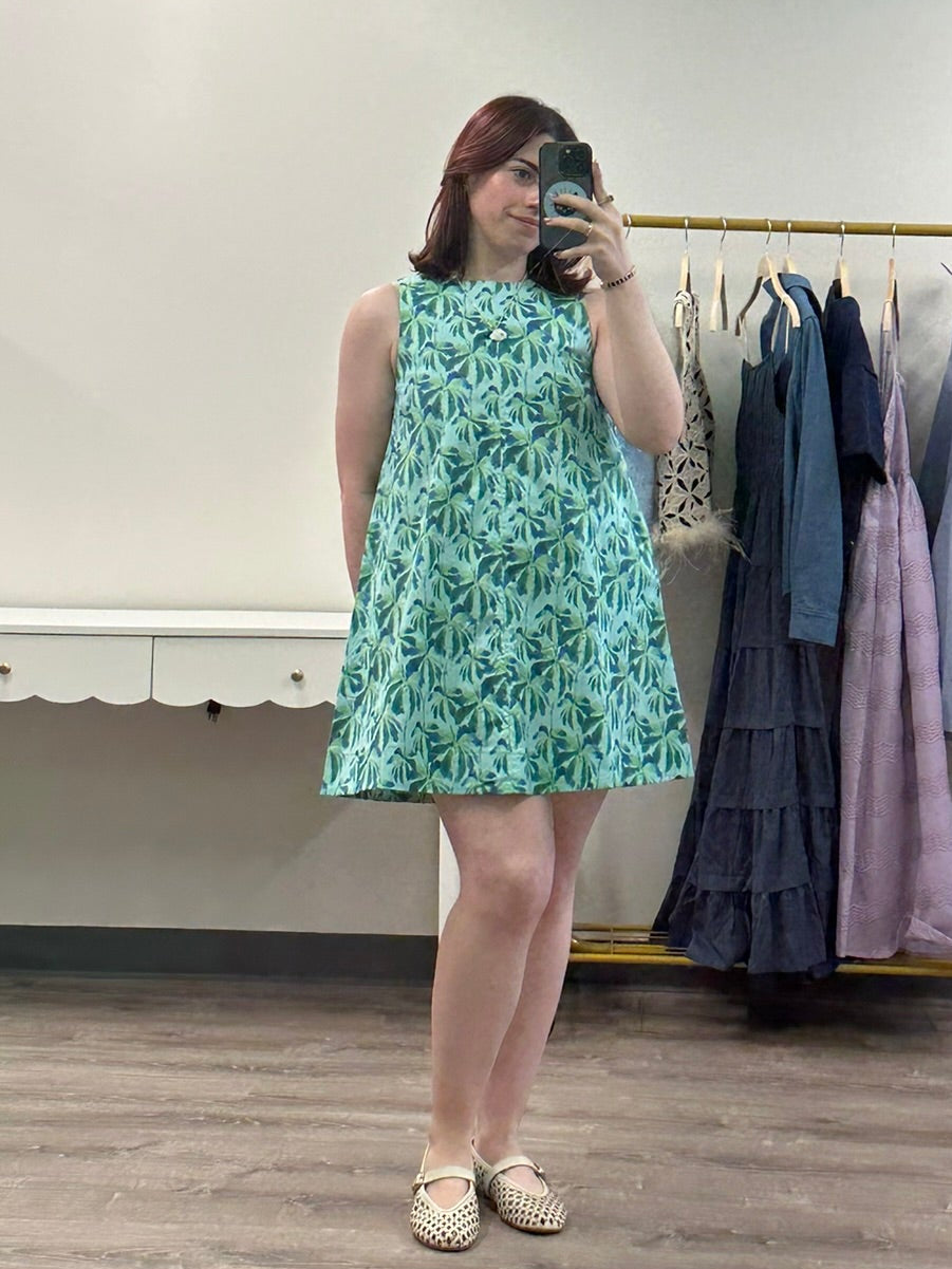 Palm Print Dress