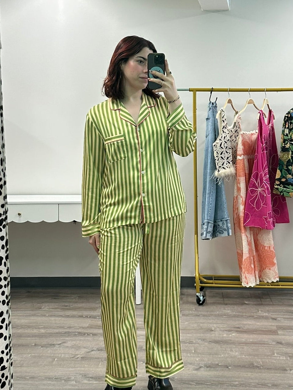 Pistachio Striped Pajama Set