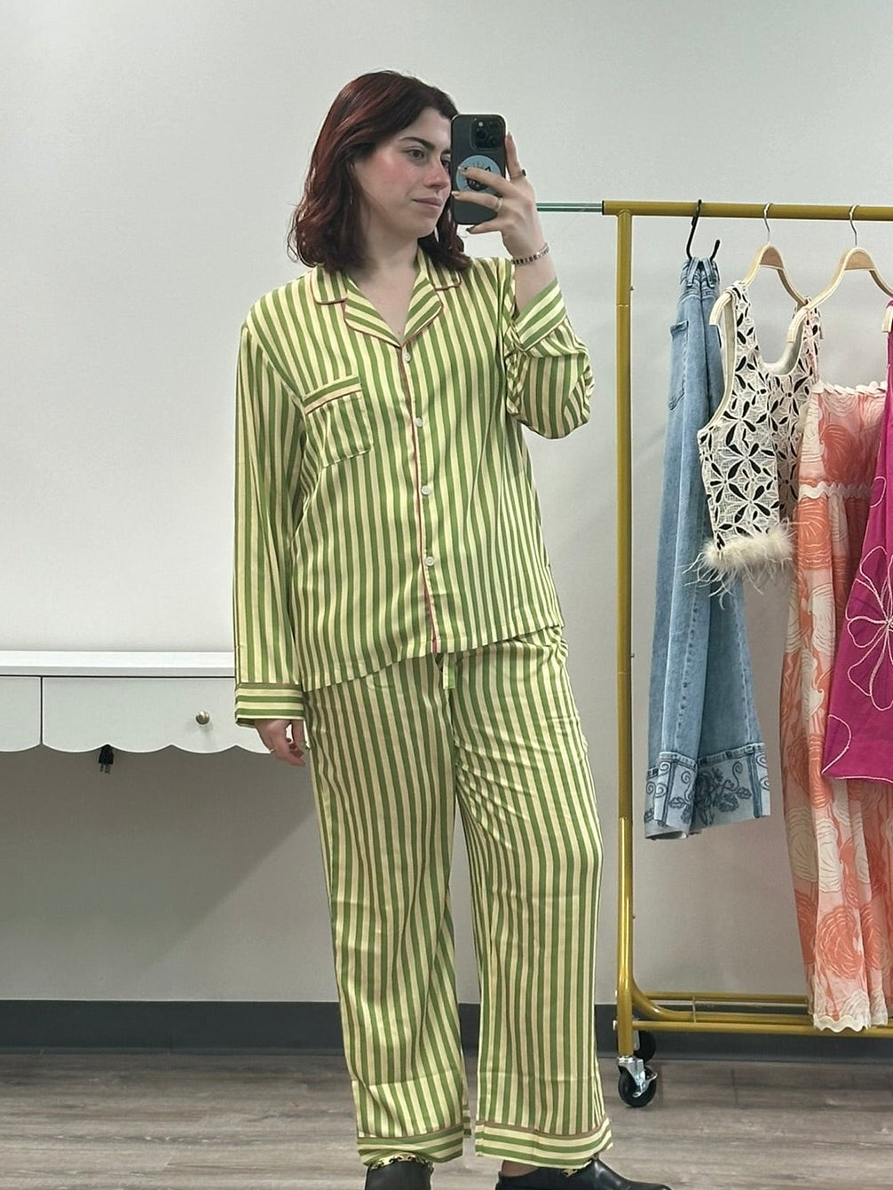 Pistachio Striped Pajama Set