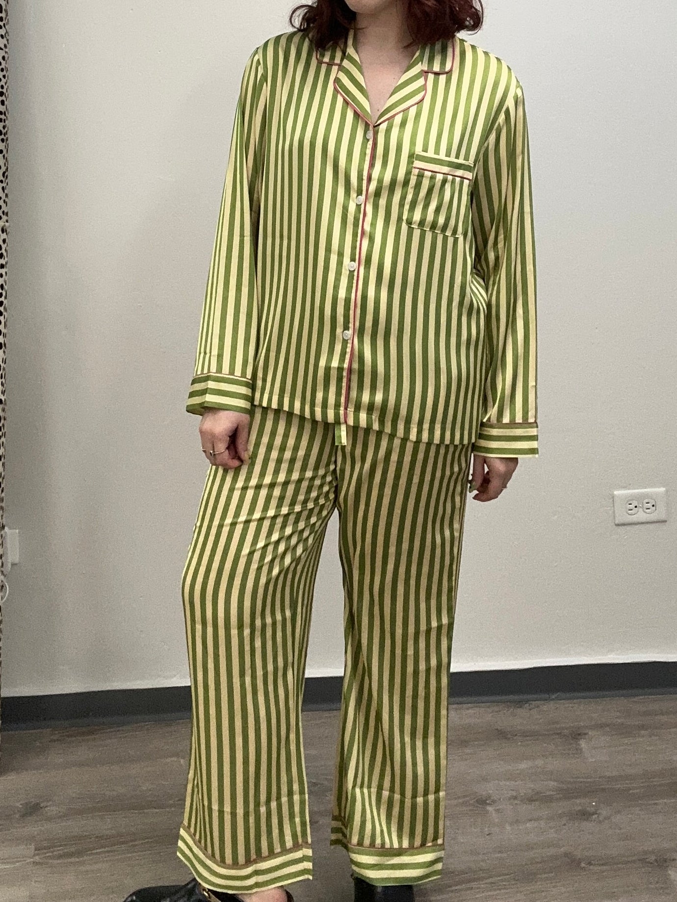 Pistachio Striped Pajama Set