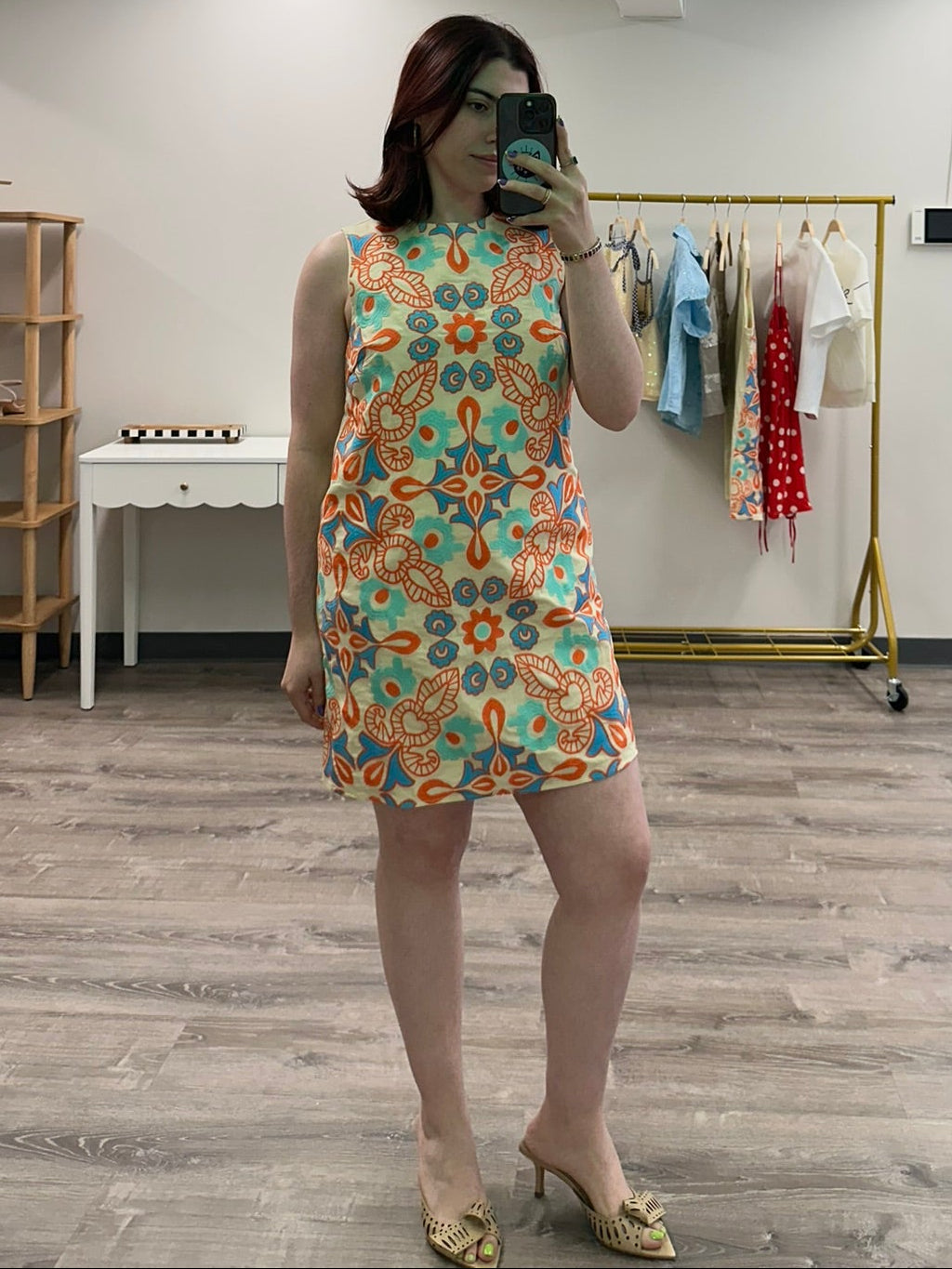 Butter Yellow Embroidered Shift Dress
