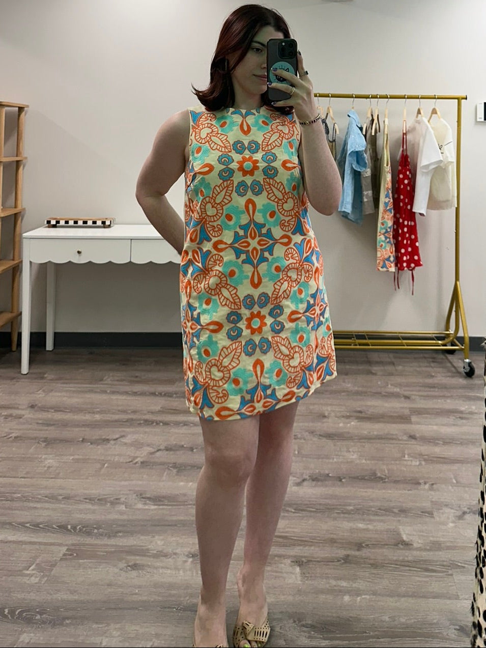 Butter Yellow Embroidered Shift Dress