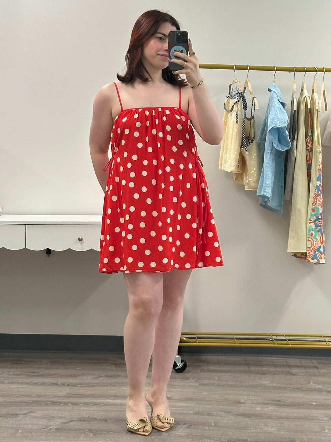 Cherry Red Polka Dot Mini Dress