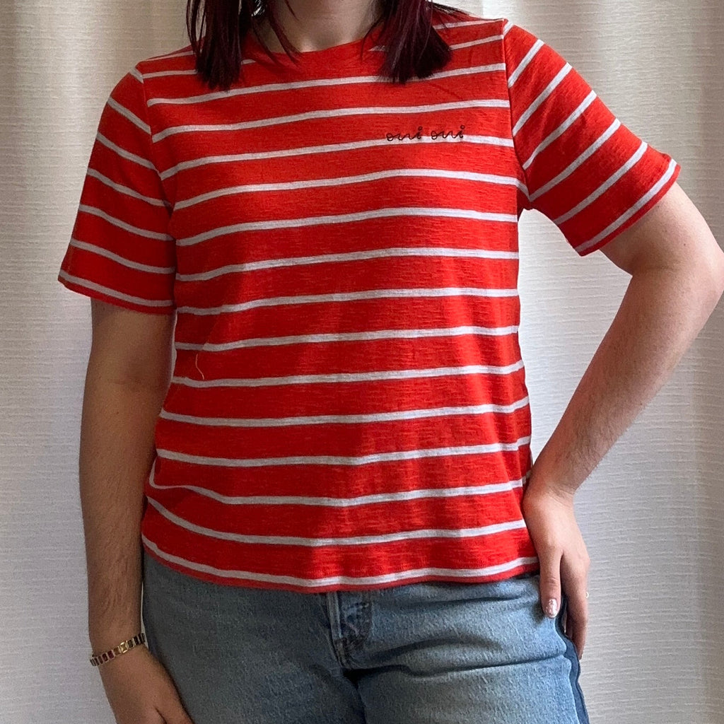 Red Striped Oui Oui Tee