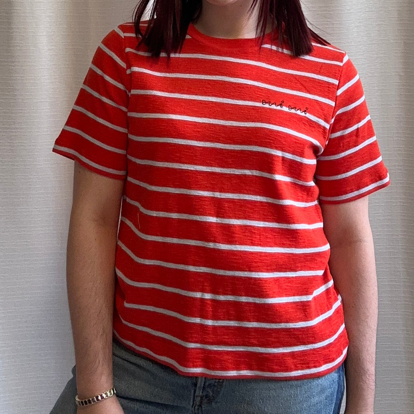 Red Striped Oui Oui Tee