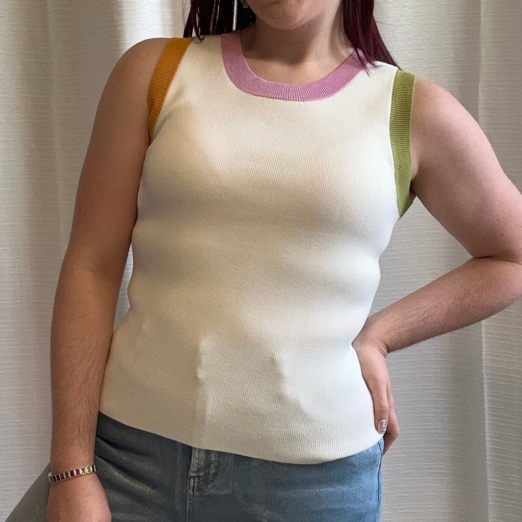 Retro Colorblock Tank Top