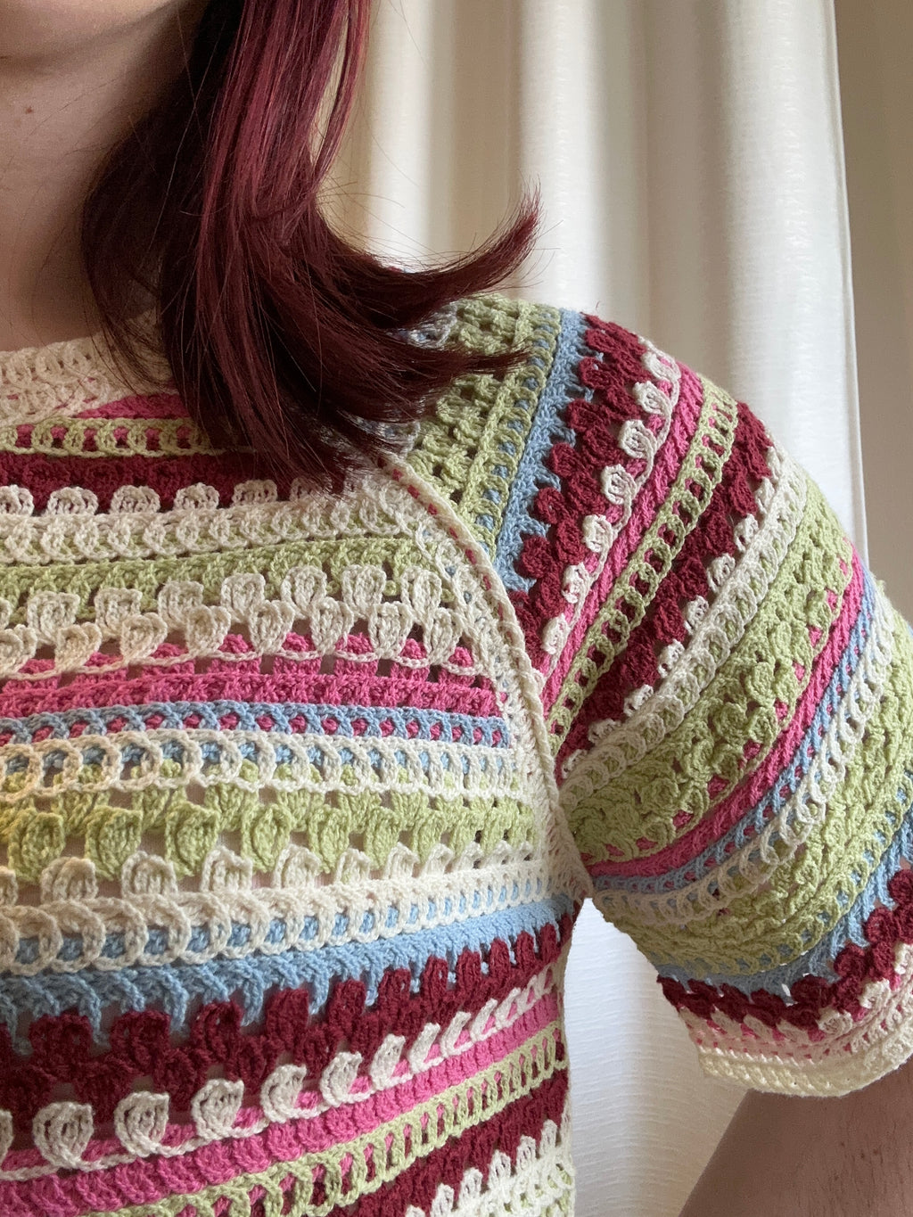 Multicolor Striped Crochet Top