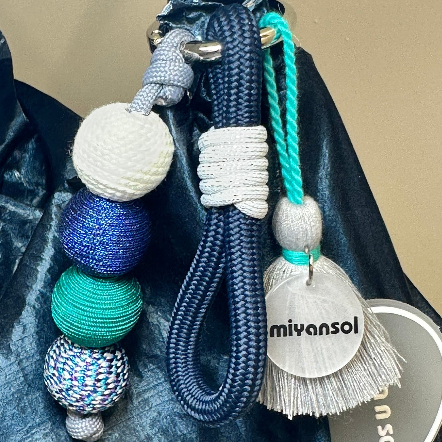 Woven Bead Bag Charm