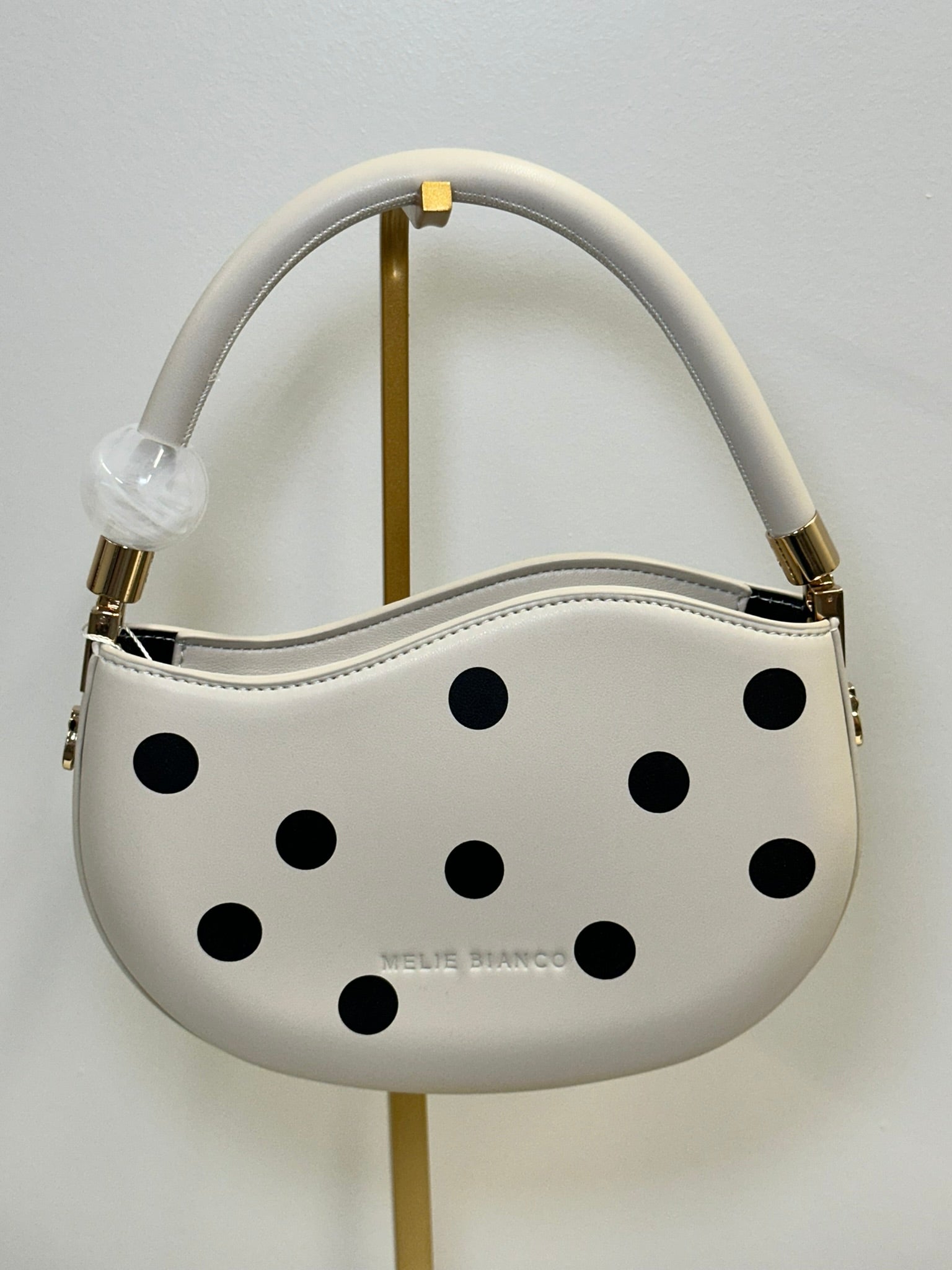 Melie Bianco Cream Polka Dot Mini Bag