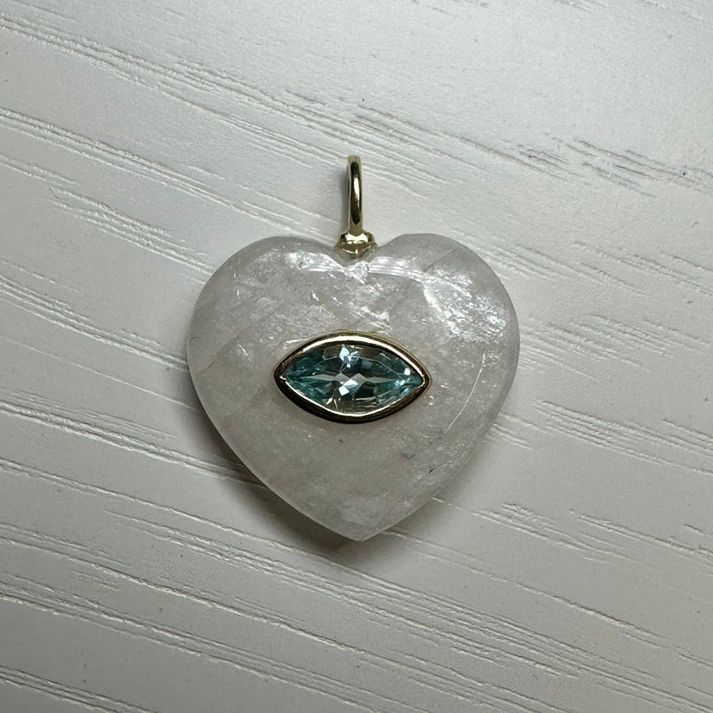 Moonstone Heart Charm
