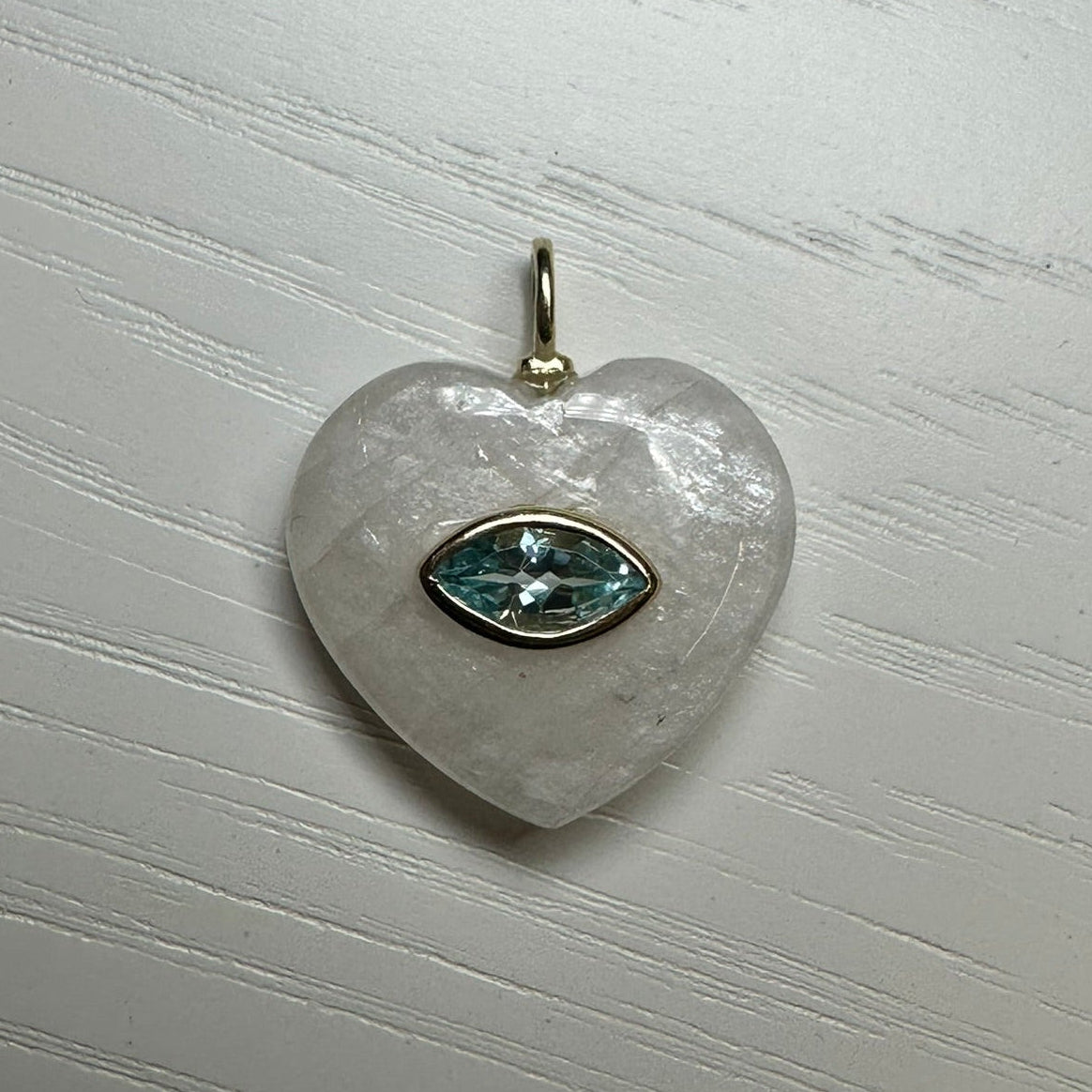 Moonstone Heart Charm