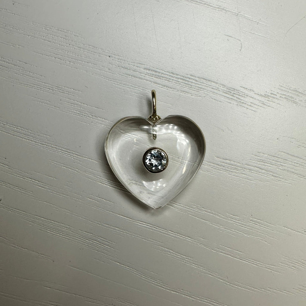 Clear Quartz Heart Charm