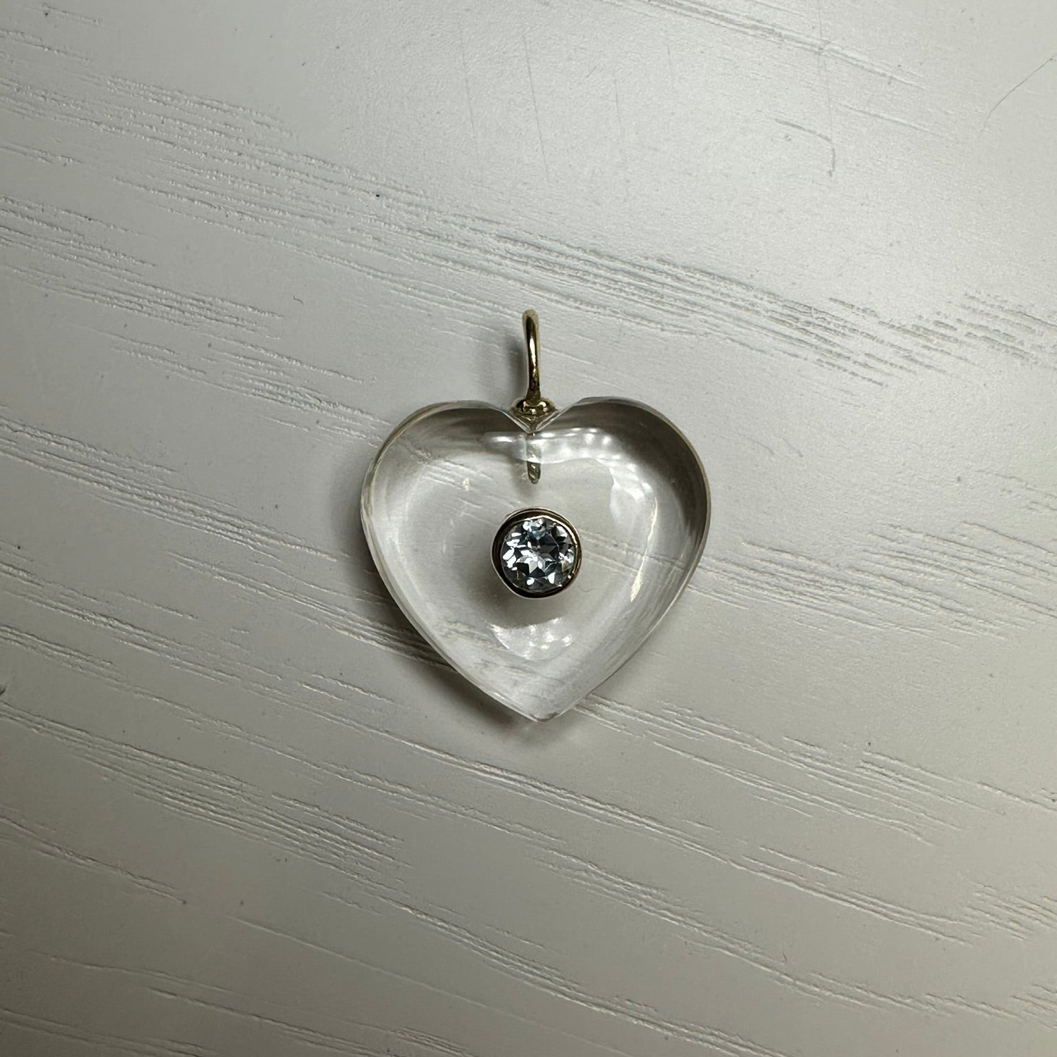 Clear Quartz Heart Charm