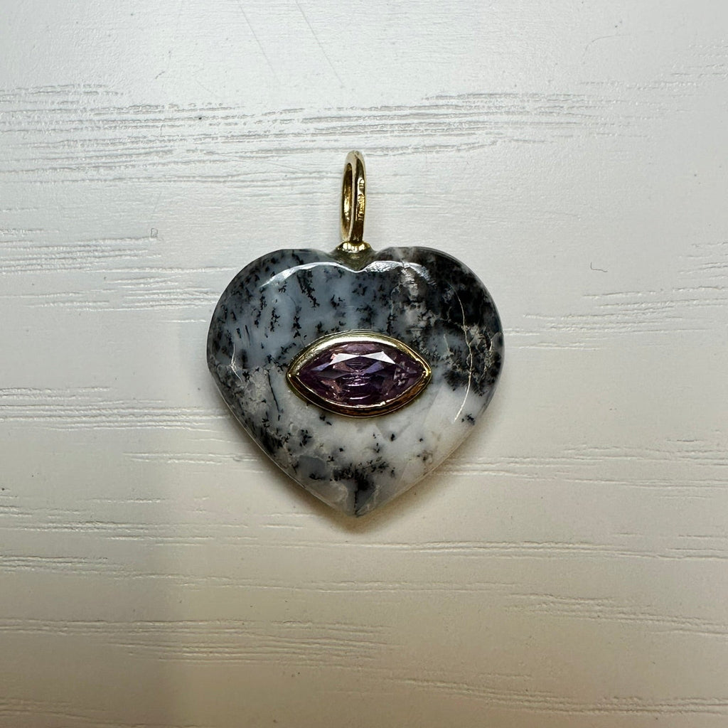 Agate Heart Charm