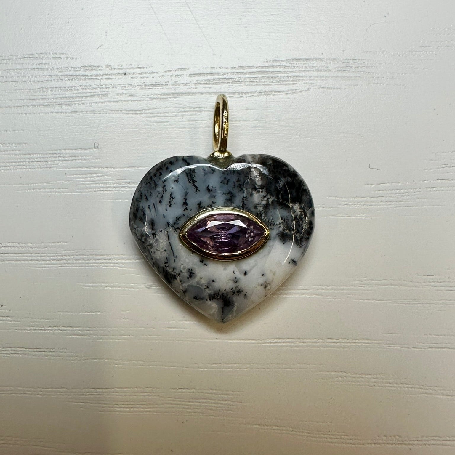 Agate Heart Charm