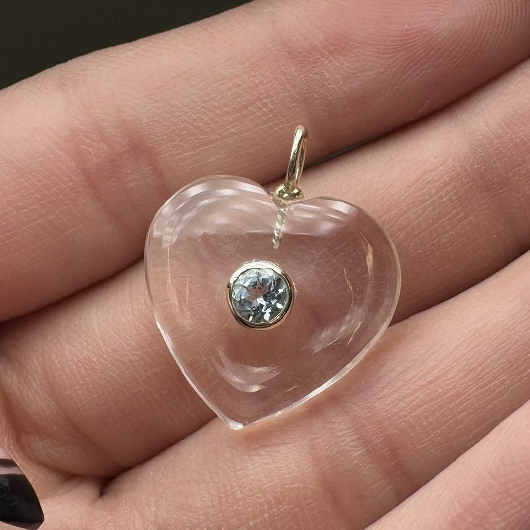 Clear Quartz Heart Charm