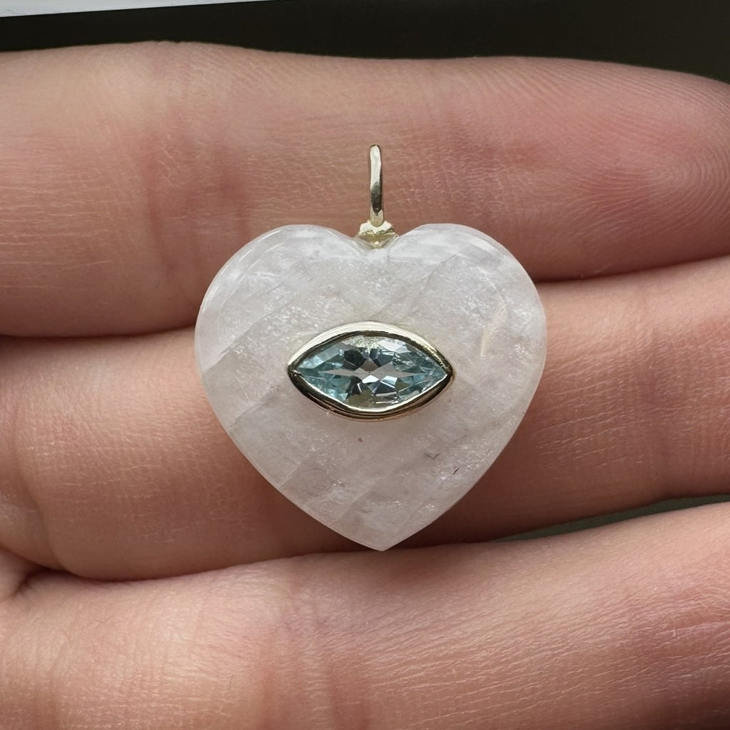 Moonstone Heart Charm