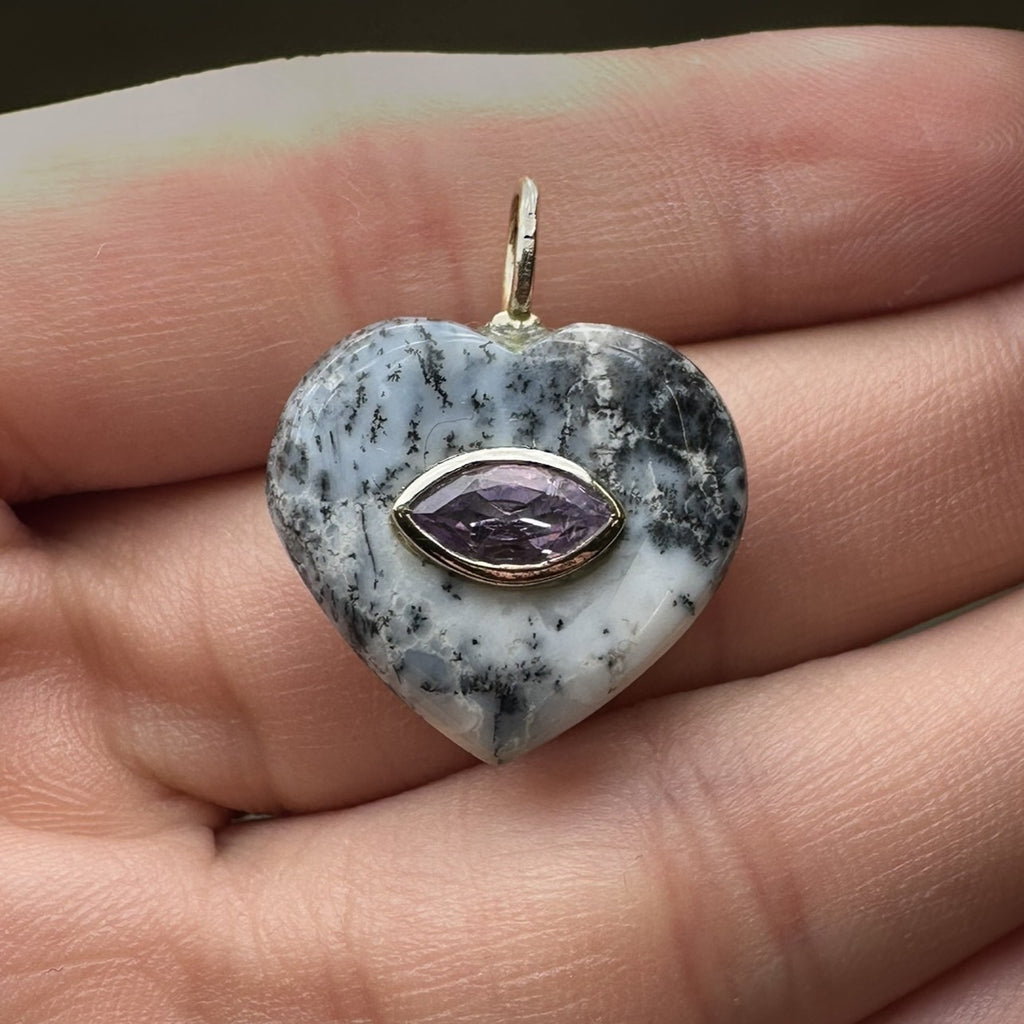 Agate Heart Charm