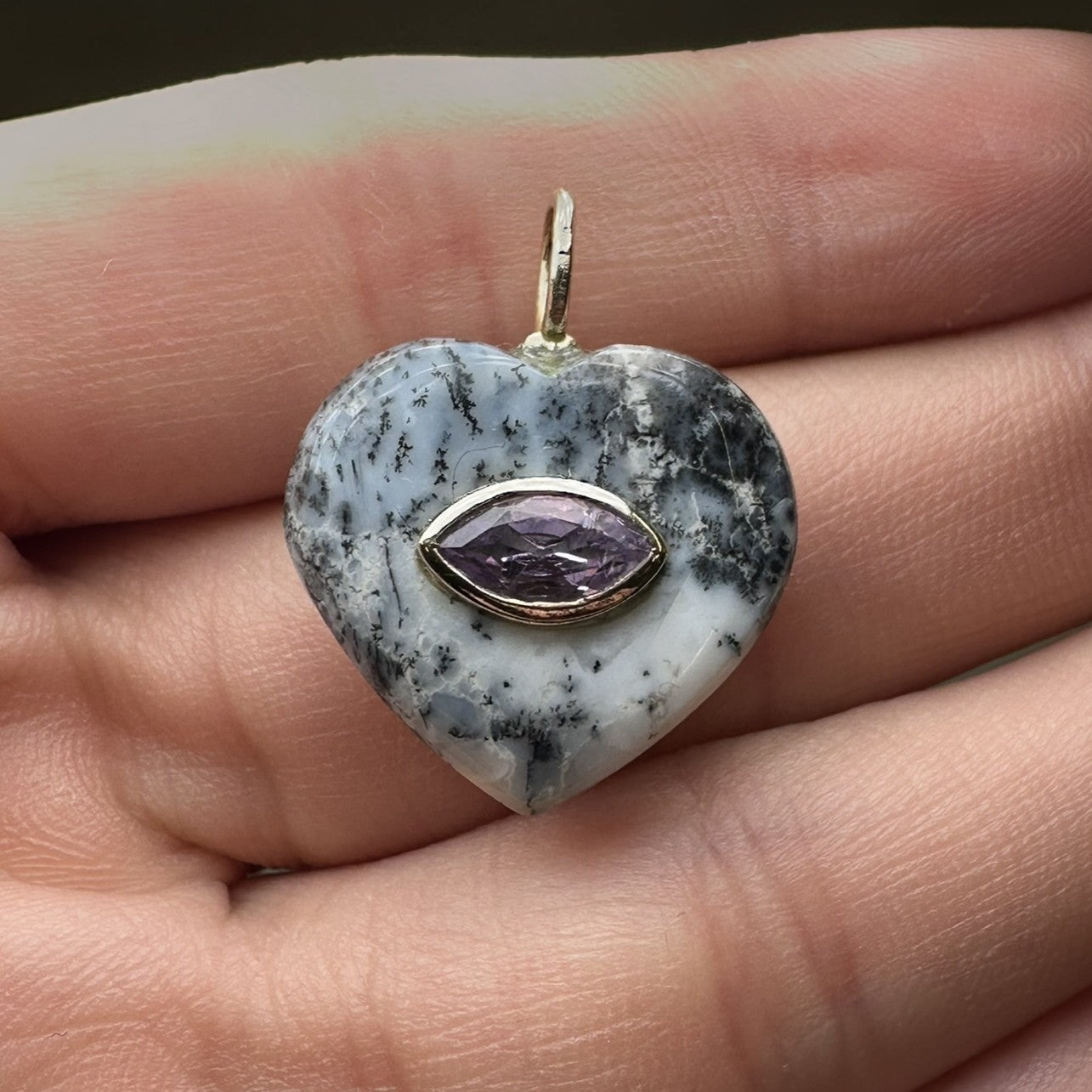 Agate Heart Charm