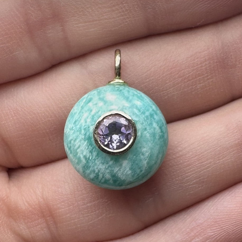 Amazonite Round Charm