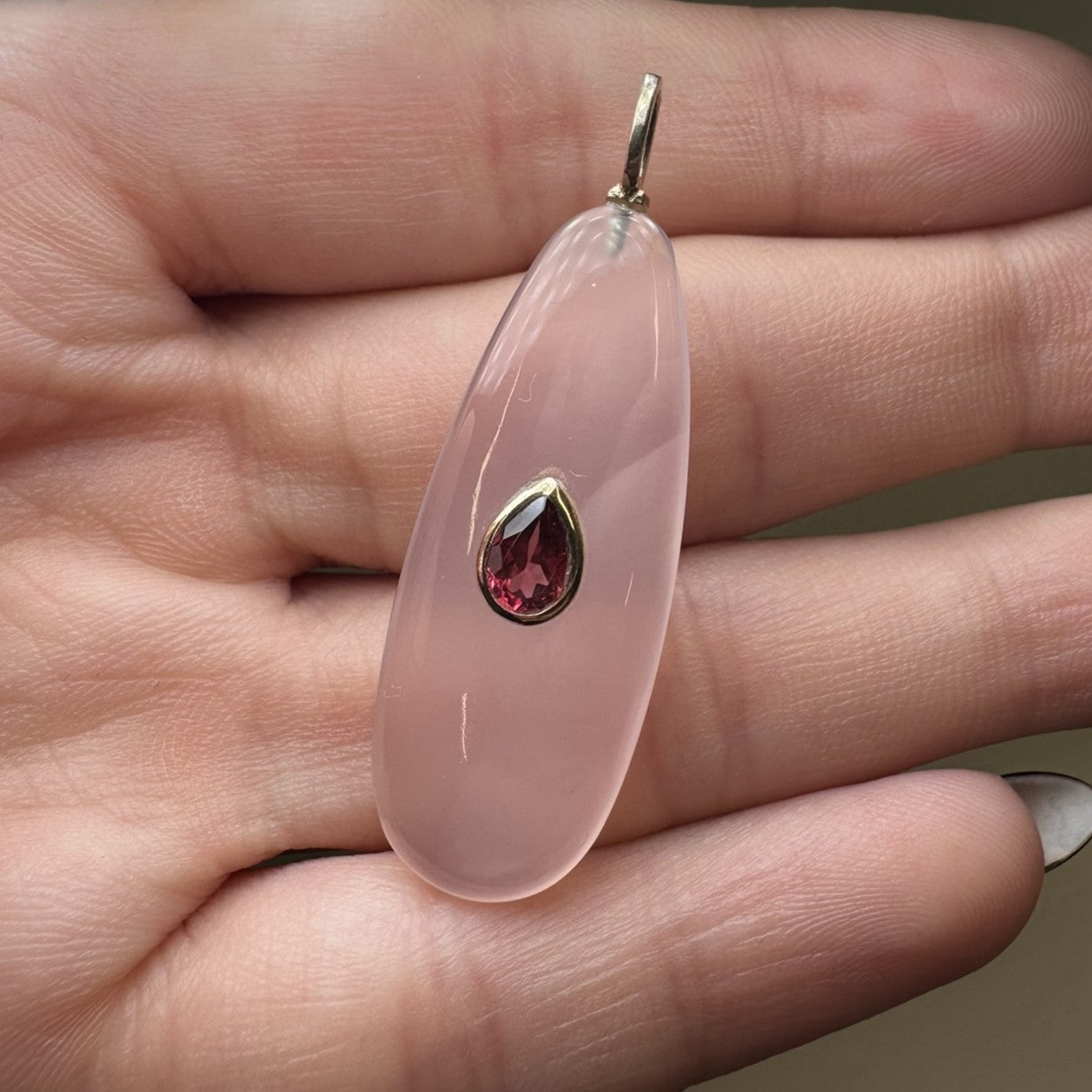 Rose Quartz Elongated Charm