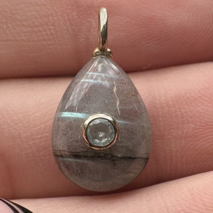 Labradorite Drop Charm